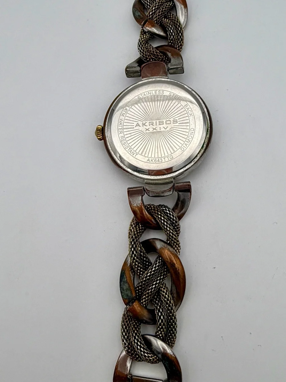 Akribos XXIV Gold and Mother-of-Pearl Accent Women's Watch